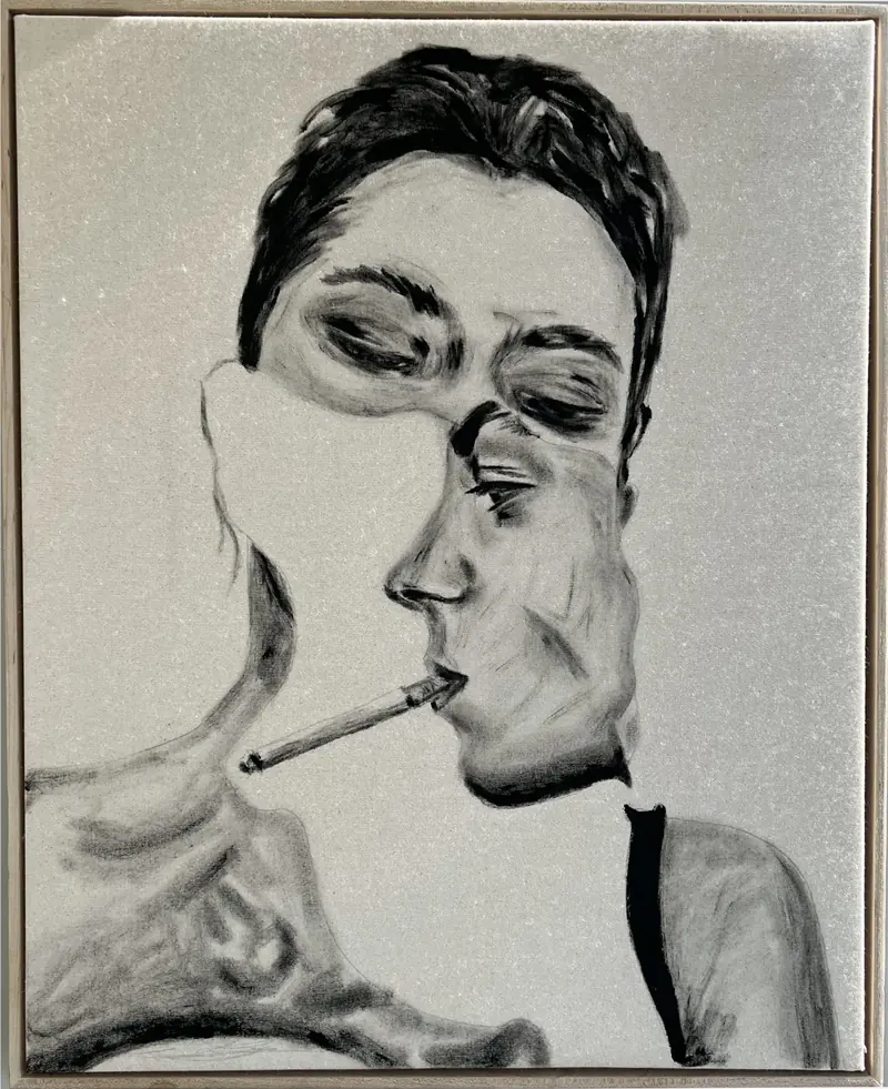 Fool For You, 2023, acrylic on raw canvas