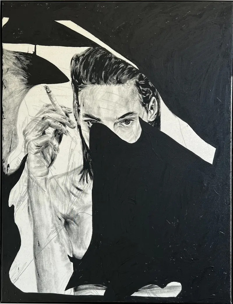 Here We Go Again, 2023, acrylic on raw canvas