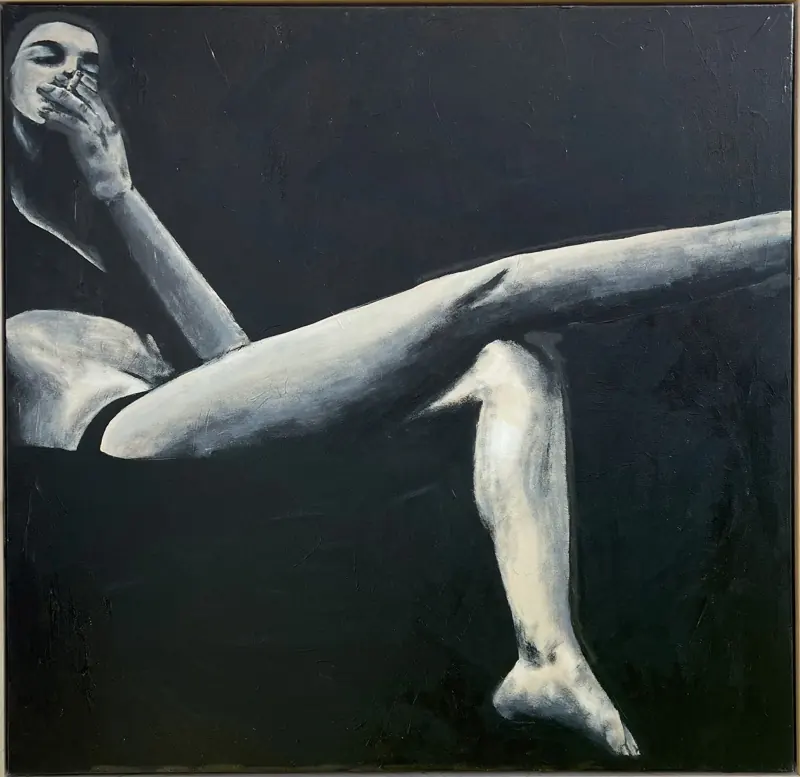 Modern Love, 2023, acrylic on raw canvas