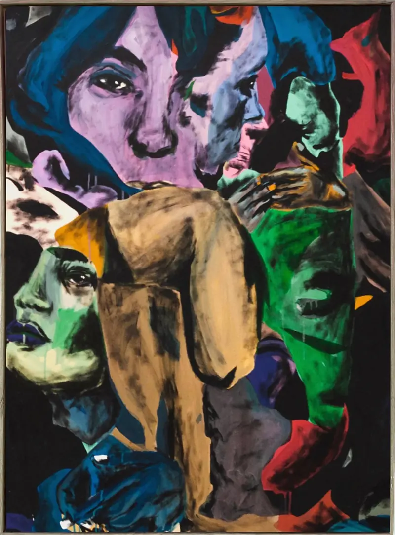 Faces in the Crowd, 2022, acrylic on canvas